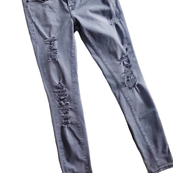 Frame Le Skinny de Jeanne Grey Distressed Jeans - Picture 4 of 7